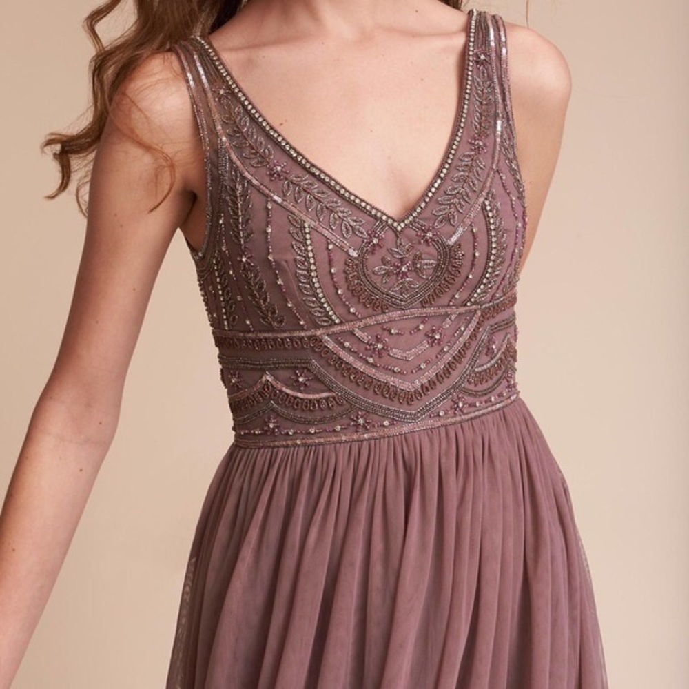 NWOT BHLDN STERLING MAXI DRESS PURPLE BEADED GOWN Z450-23